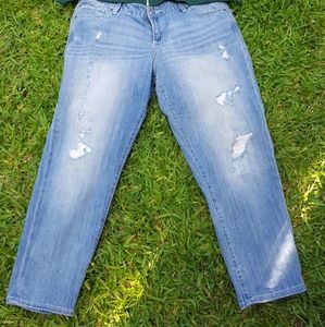 Maurices plus size distressed Capri jeans